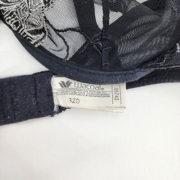 Wacoal Visual Effects 1 Inch Minimizer Underwire Sheer Floral Bra Size 32D - Picture 2 of 3